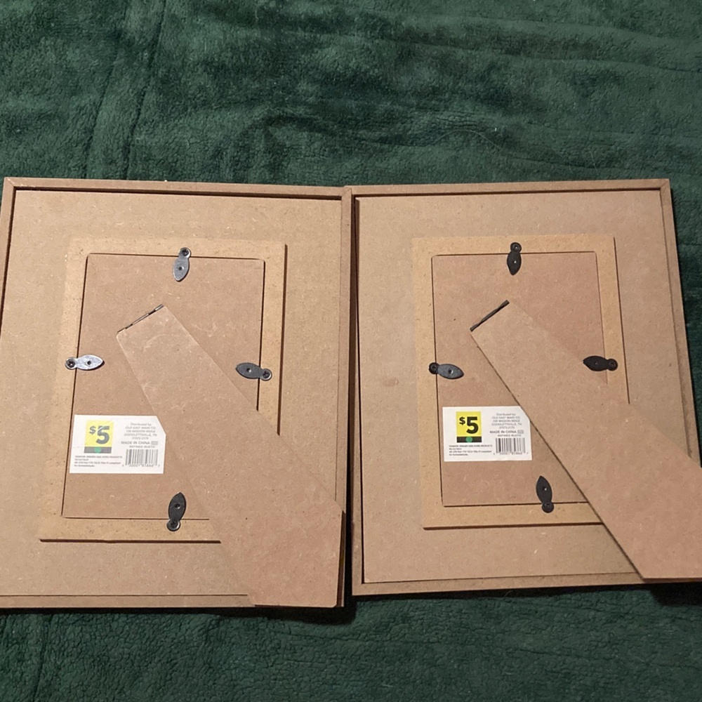 Striped Blue and Tan Wood Picture Frame Set - Picture 2 of 3
